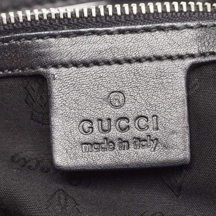 Pre Owned Gucci Black Guccissima Leather Medium GG Twins Hobo