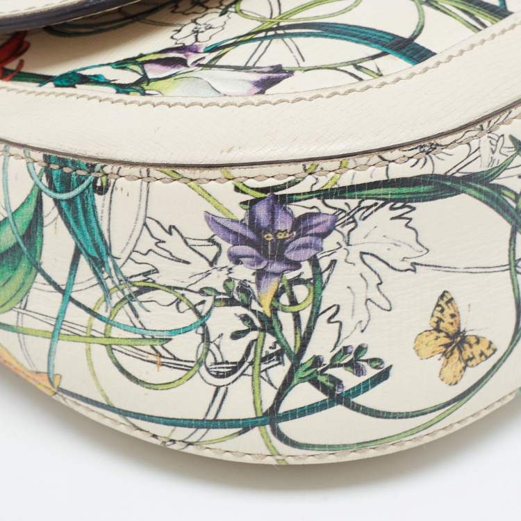 Pre Owned Gucci Multicolor Floral Printed Leather Small Nice Shoulder Bag