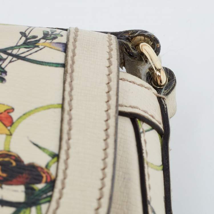 Pre Owned Gucci Multicolor Floral Printed Leather Small Nice Shoulder Bag