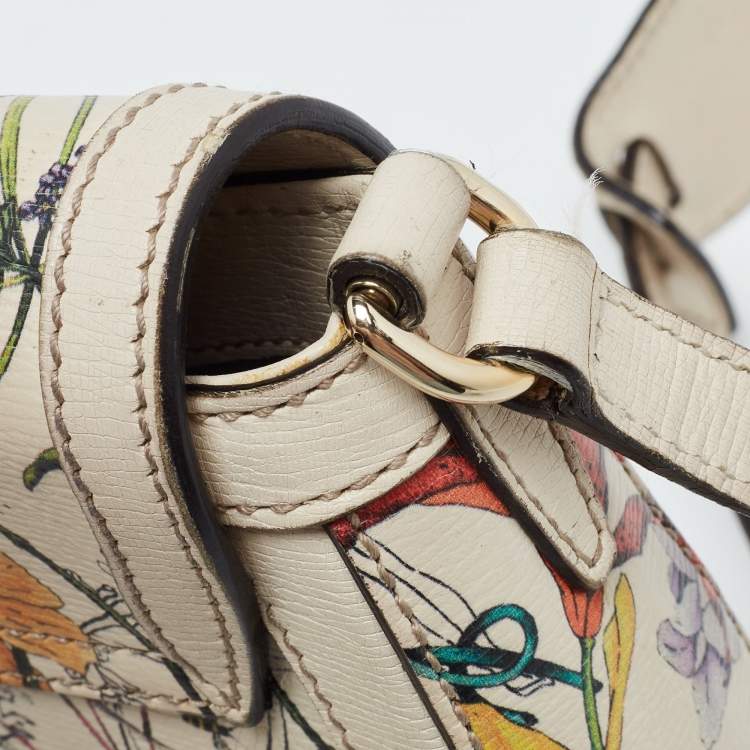 Pre Owned Gucci Multicolor Floral Printed Leather Small Nice Shoulder Bag