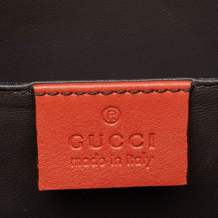 Pre Owned Gucci Orange Patent Leather Small Interlocking G Crossbody Bag