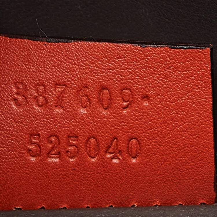 Pre Owned Gucci Orange Patent Leather Small Interlocking G Crossbody Bag