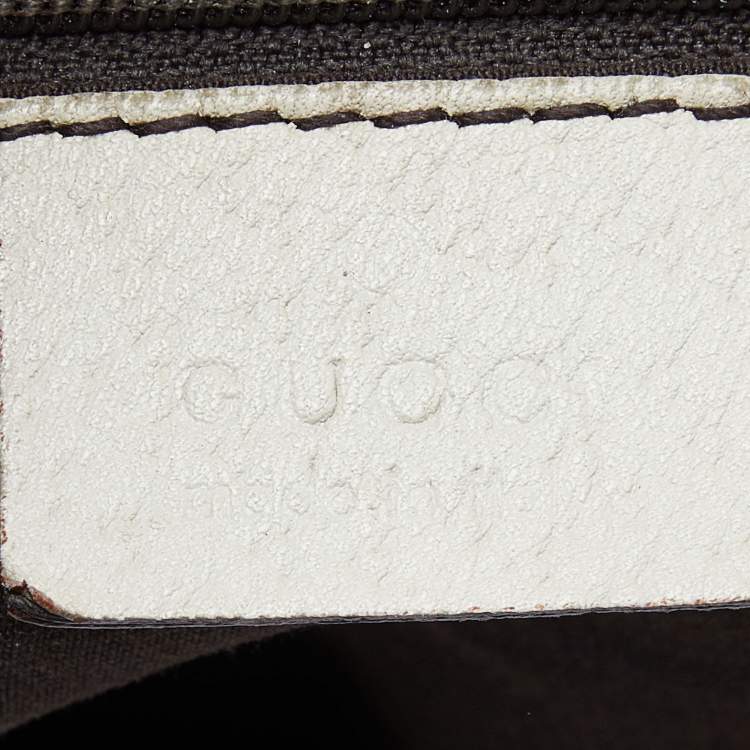Pre Owned Gucci Beige/Cream GG Canvas and Leather Small Abbey D Ring Hobo 