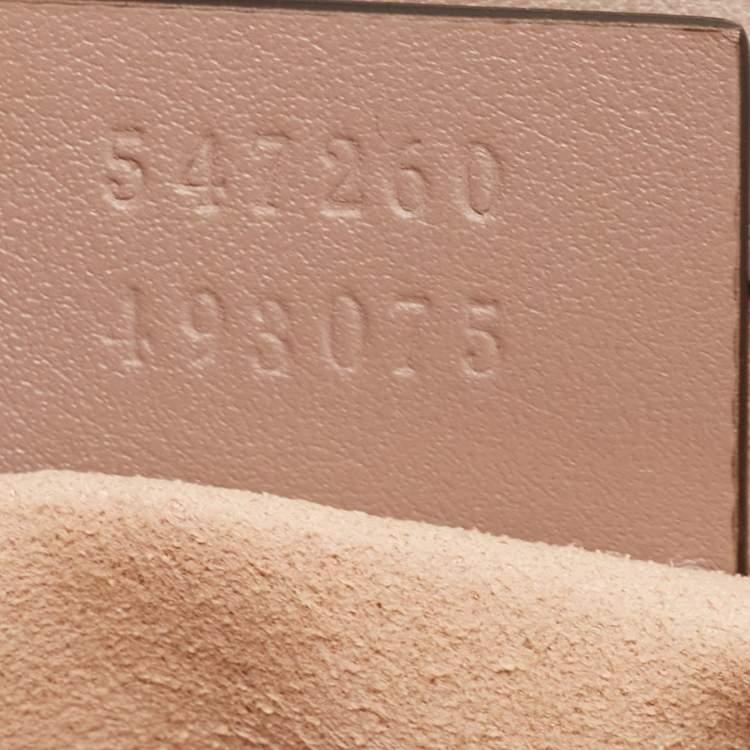 Pre Owned Gucci Beige Matelasse Leather Mini GG Marmont Top Handle Bag