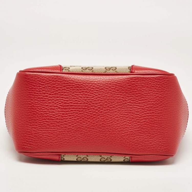 مملوكة مسبقًا Gucci Beige/Red GG Canvas and Leather Small Bree Tote