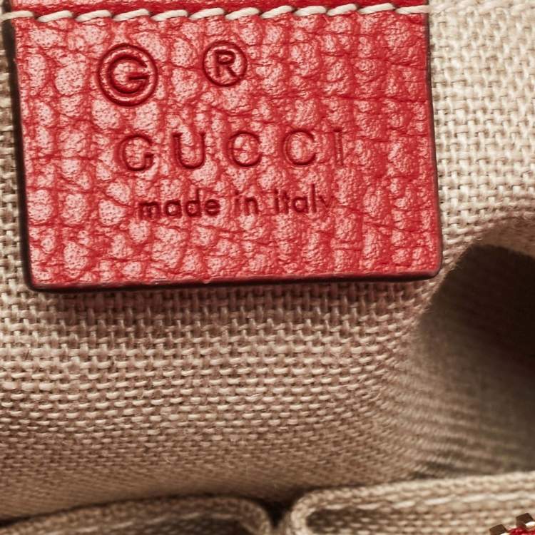 مملوكة مسبقًا Gucci Beige/Red GG Canvas and Leather Small Bree Tote