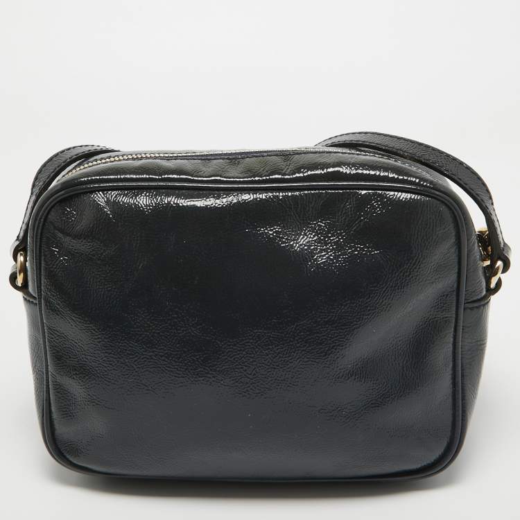 مملوكة مسبقًا Gucci Dark Blue Patent Leather Small Soho Disco Crossbody Bag