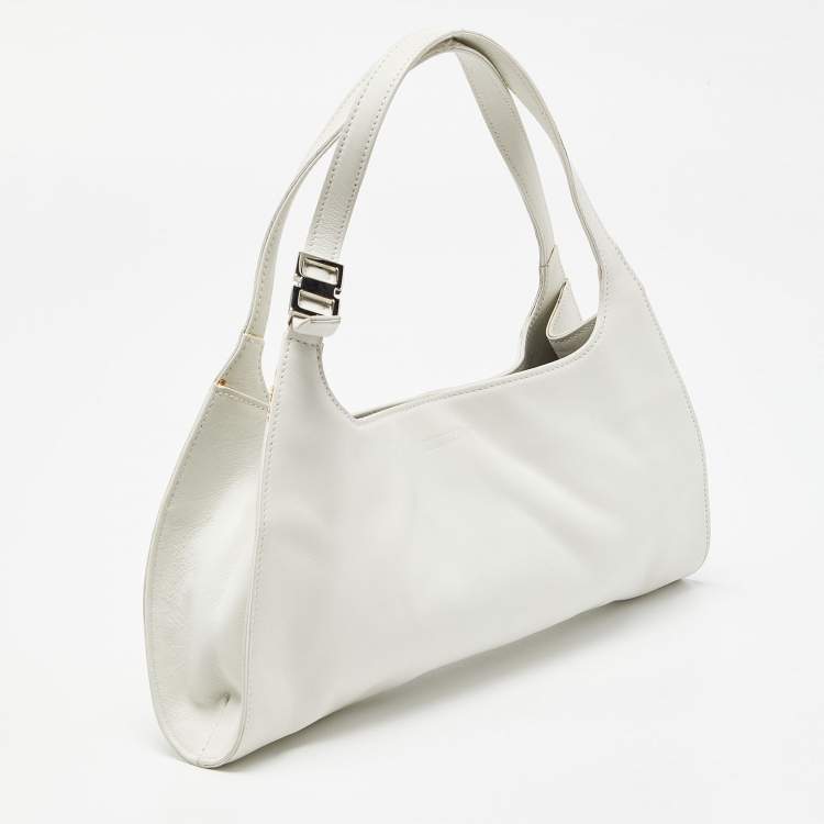 Pre Owned Gucci Off White Leather Hobo