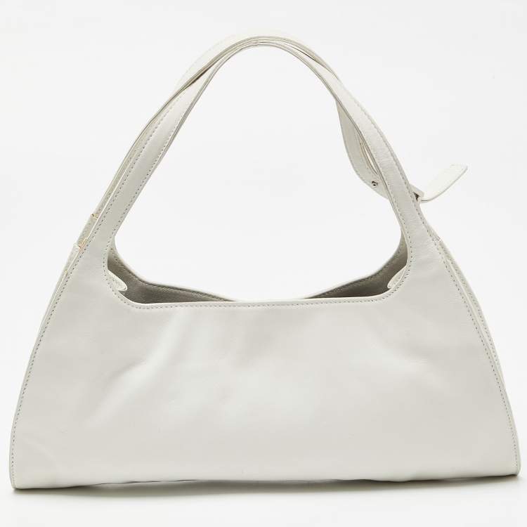 Pre Owned Gucci Off White Leather Hobo