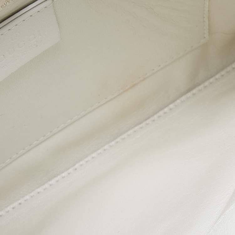 Pre Owned Gucci Off White Leather Hobo
