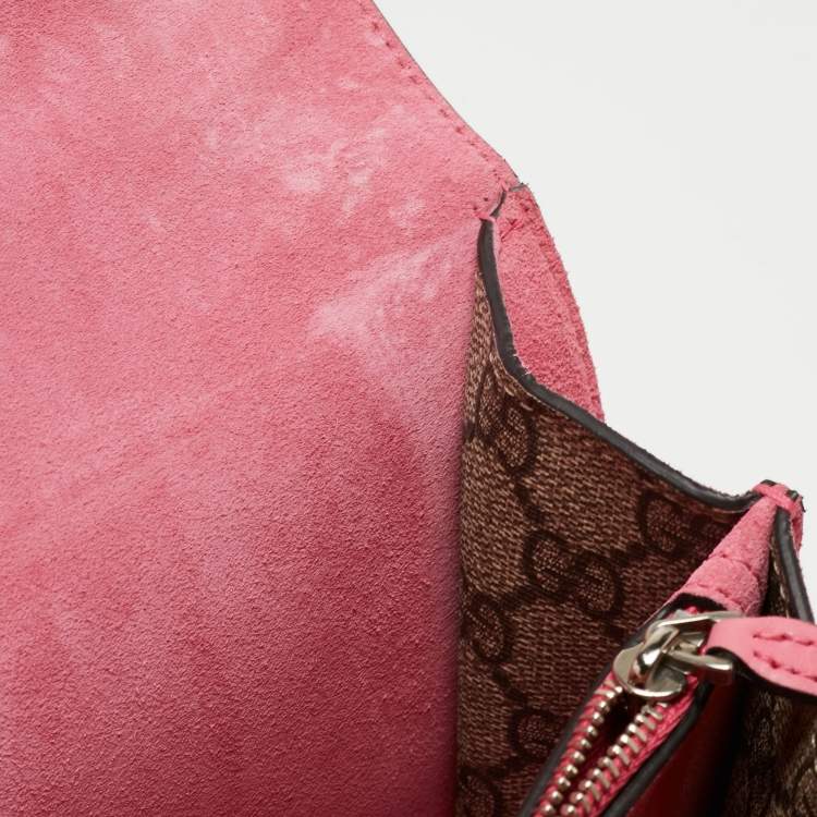 Pre Owned Gucci Beige GG Supreme Canvas and Suede Medium Dionysus Crystal Embellished Shoulder Bag