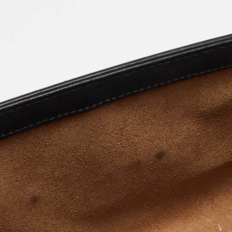 Pre Owned Gucci Black Leather Small Padlock Shoulder Bag