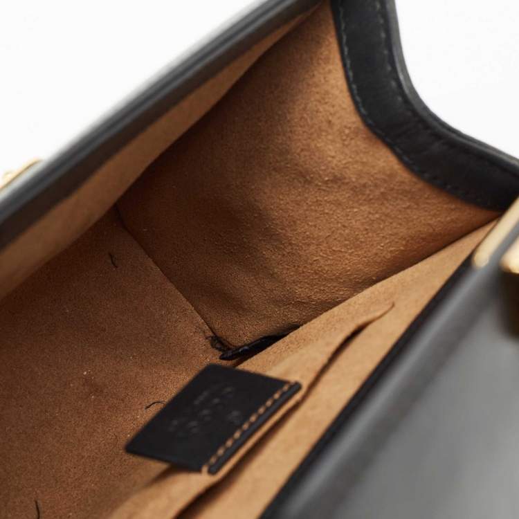 Pre Owned Gucci Black Leather Small Padlock Shoulder Bag