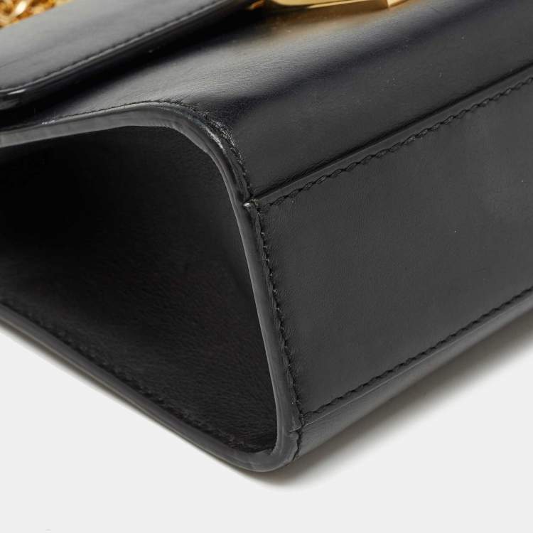 Pre Owned Gucci Black Leather Small Padlock Shoulder Bag