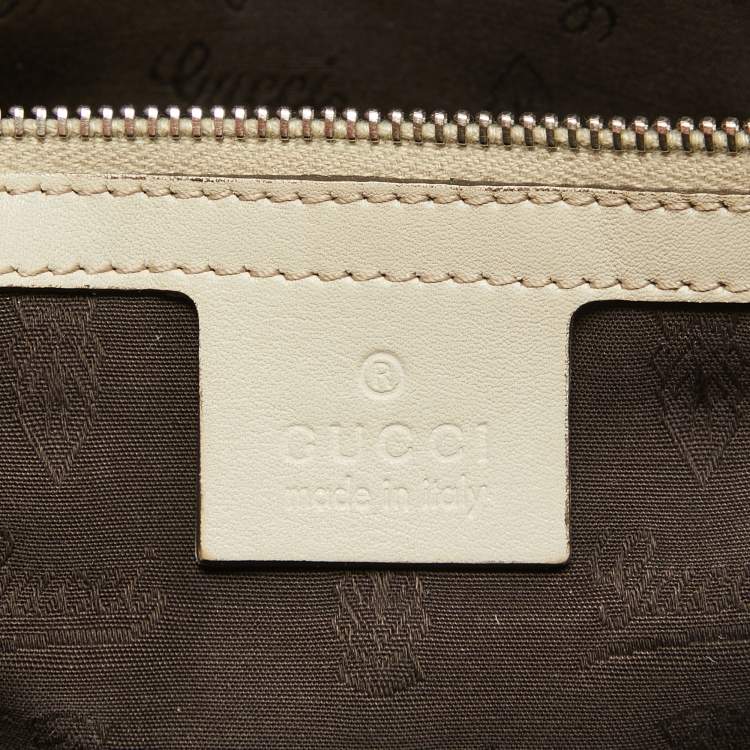 Pre Owned Gucci Beige Guccisima Leather Medium GG Twins Tote