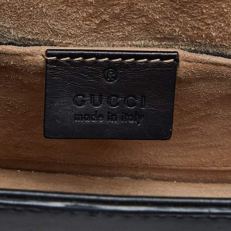 Pre Owned Gucci Black Leather Mini Sylvie Top Handle Bag