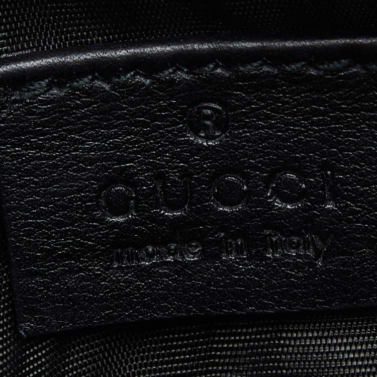 Pre Owned Gucci Black/Gold Suede Bamboo Wristlet Clutch 