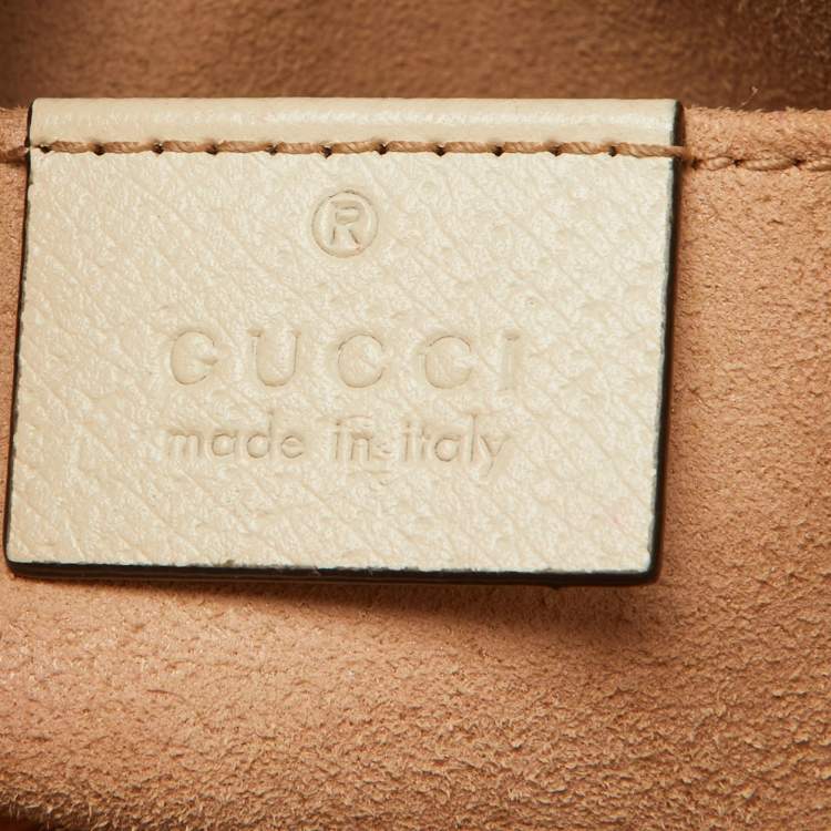 Pre Owned Gucci Off White/Beige Floral GG Supreme Canvas Small Ophidia Shoulder Bag