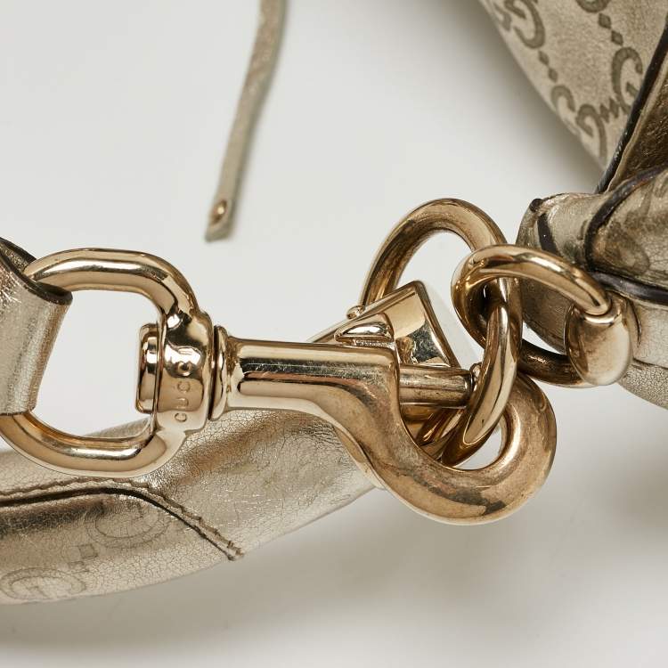 Pre Owned Gucci Gold Guccissima Leather Large Babouska Indy Hobo