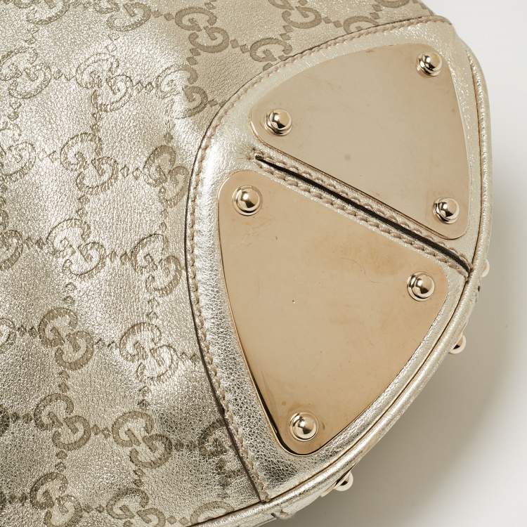 Pre Owned Gucci Gold Guccissima Leather Large Babouska Indy Hobo