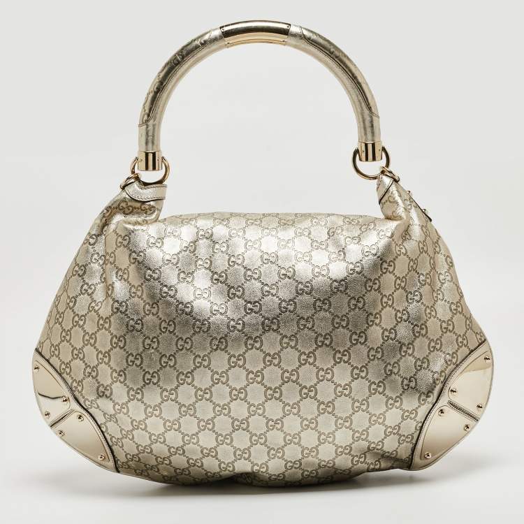 Pre Owned Gucci Gold Guccissima Leather Large Babouska Indy Hobo