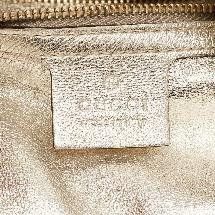 Pre Owned Gucci Gold Guccissima Leather Large Babouska Indy Hobo