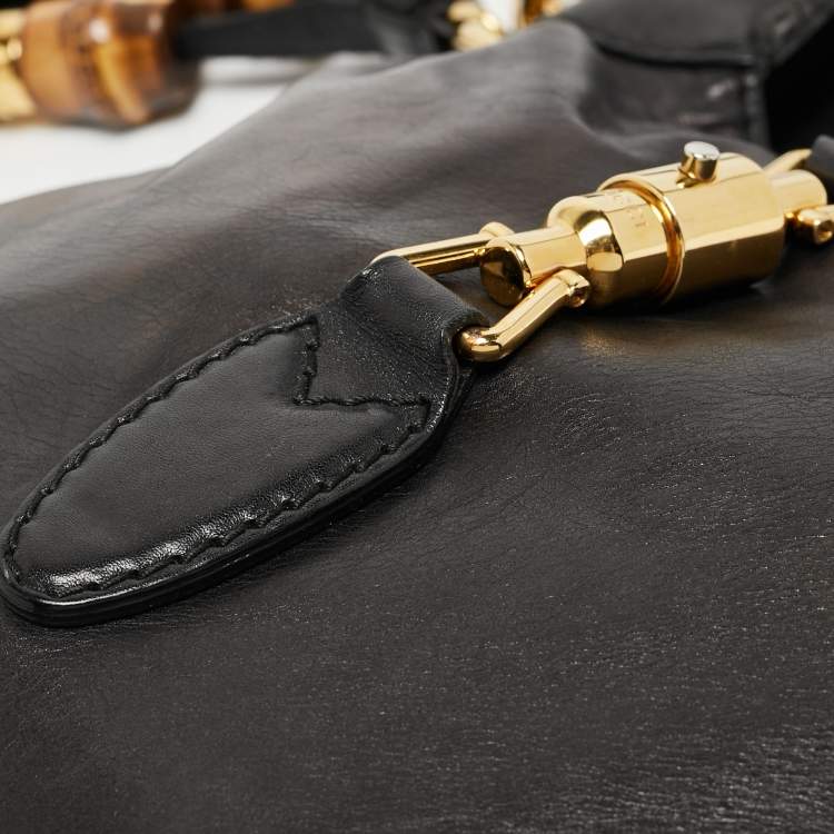Pre Owned Gucci Black Leather Medium New Jackie Hobo