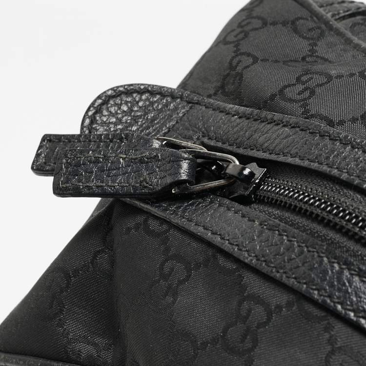 Pre Owned Gucci Black GG Nylon and Leather Princy Boston Bag
