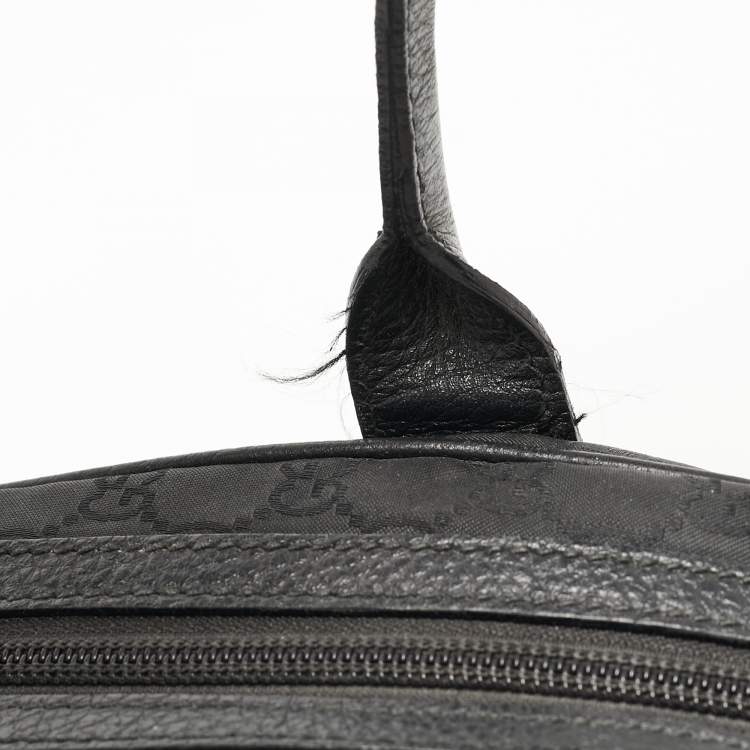Pre Owned Gucci Black GG Nylon and Leather Princy Boston Bag
