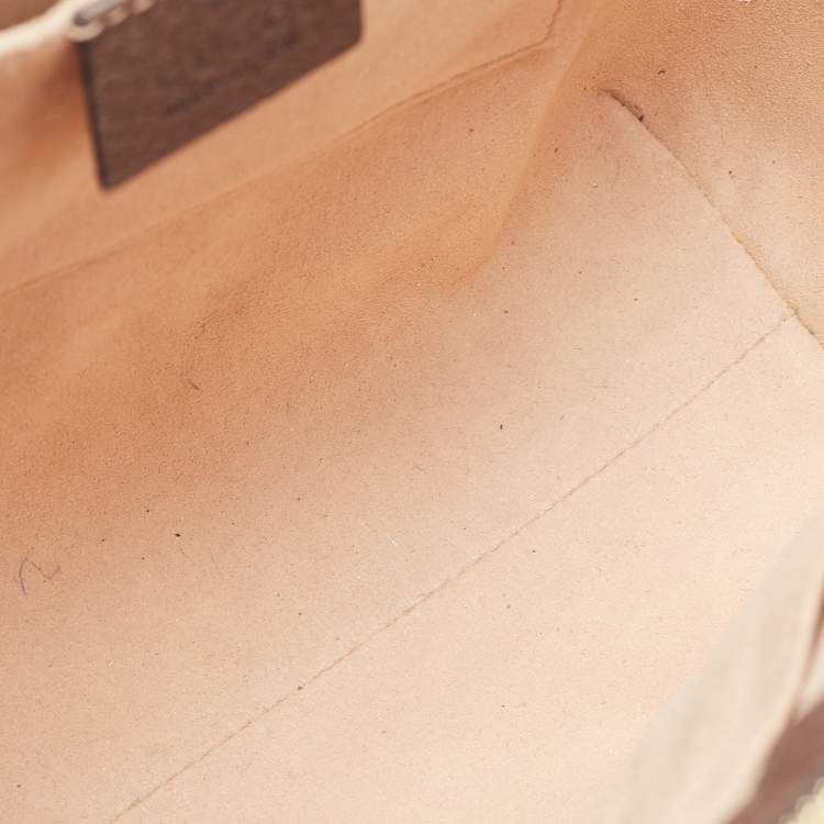 Pre Owned Gucci Beige/Brown GG Supreme Canvas and Leather Small Ophidia Tote