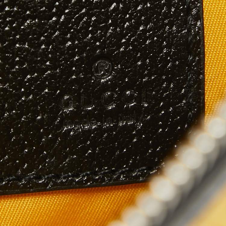 Pre Owned Gucci Mustard/Black GG Nylon and Leather Off The Grid Clutch