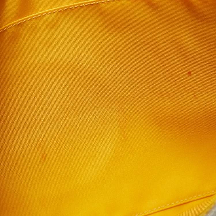 Pre Owned Gucci Mustard/Black GG Nylon and Leather Off The Grid Clutch