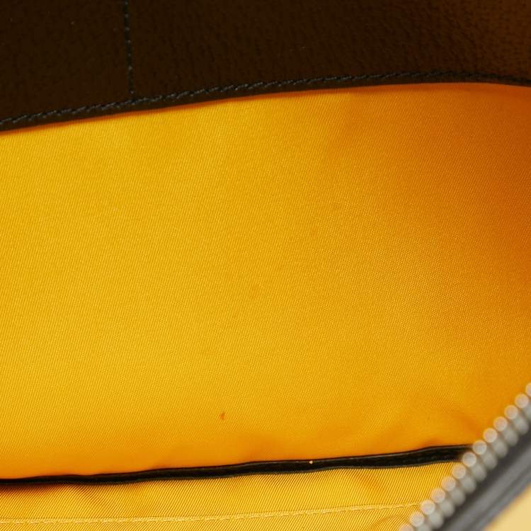 Pre Owned Gucci Mustard/Black GG Nylon and Leather Off The Grid Clutch