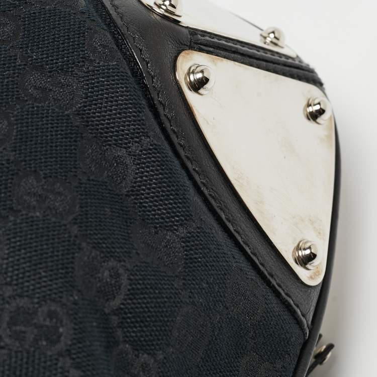 Pre Owned Gucci Black GG Canvas and Leather Medium Babouska Indy Hobo