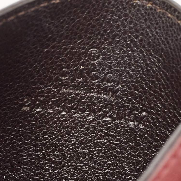 Pre Owned Gucci Red/Burgundy Microguccissima Leather Card Holder