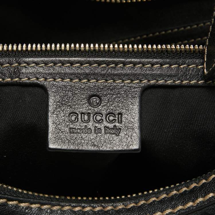 Pre Owned Gucci Black GG Canvas and Leather Royal Hobo