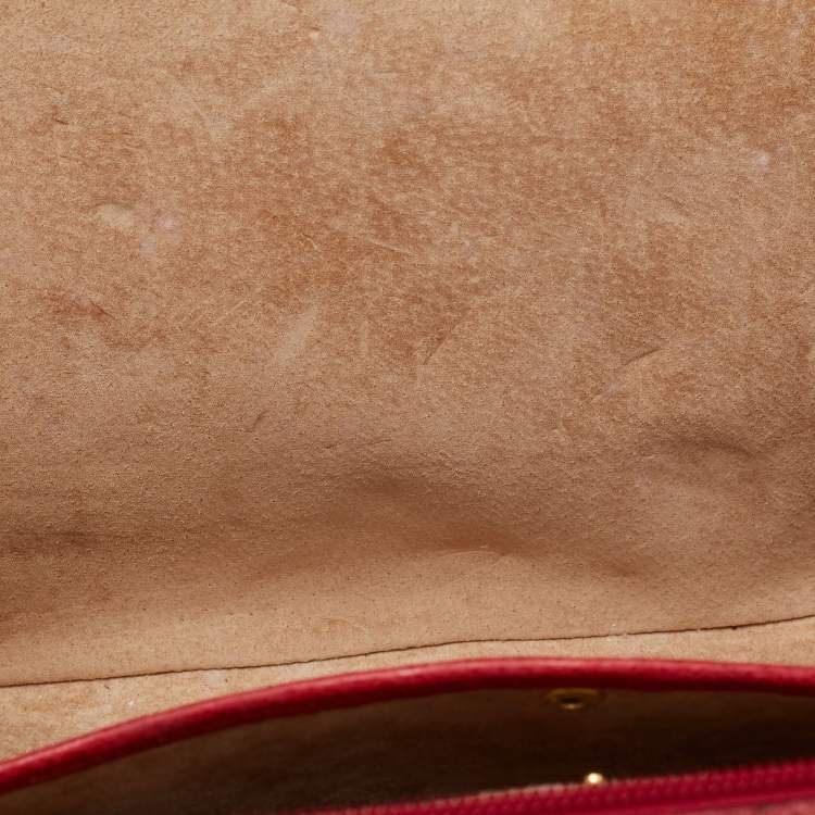 Pre Owned Gucci Red Leather Briefcase Bag