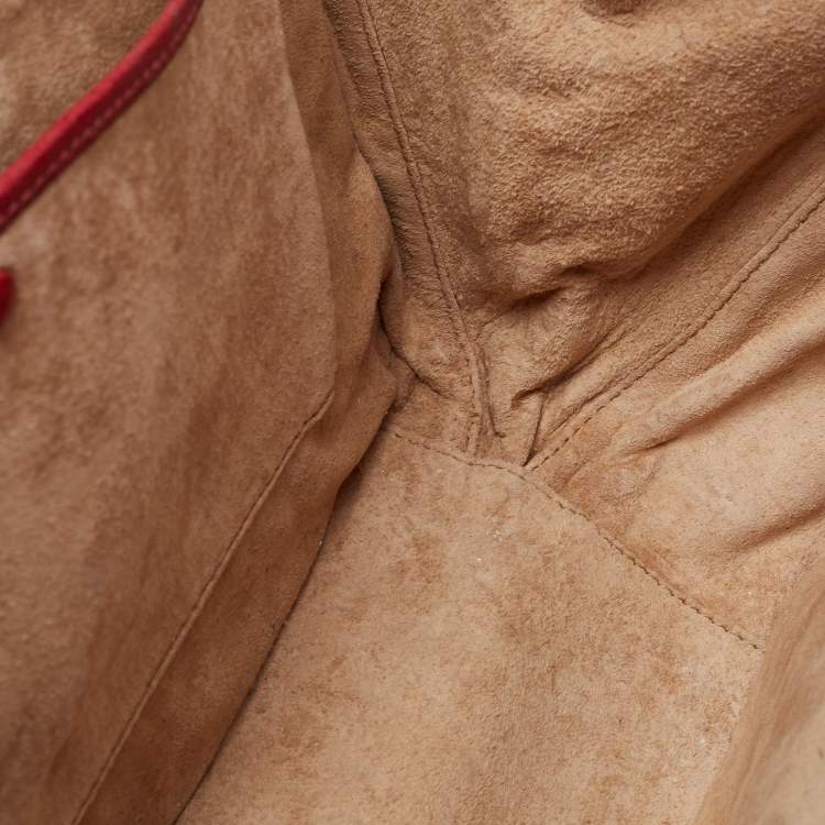 Pre Owned Gucci Red Leather Briefcase Bag