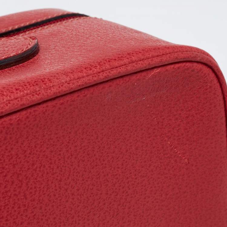 Pre Owned Gucci Red Leather Briefcase Bag