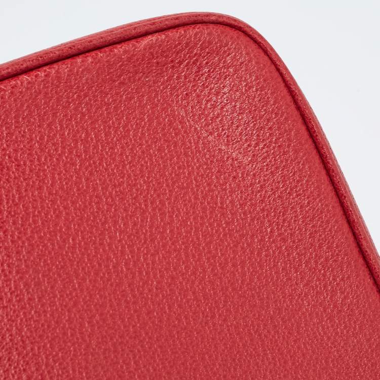 Pre Owned Gucci Red Leather Briefcase Bag
