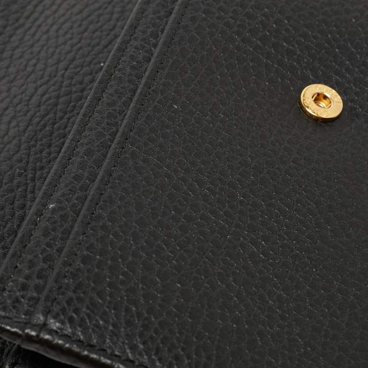 Pre Owned Gucci Black Leather GG Marmont Continental Wallet