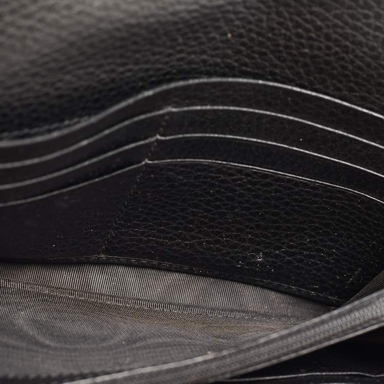 Pre Owned Gucci Black Leather GG Marmont Continental Wallet