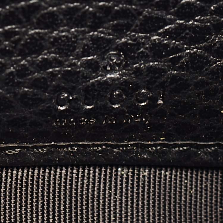 Pre Owned Gucci Black Leather GG Marmont Continental Wallet