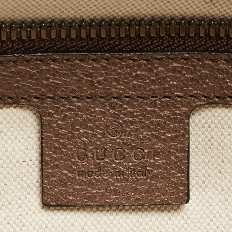 Pre Owned Gucci Beige/Brown GG Supreme Canvas and Leather Medium Ophidia Shoulder Bag  