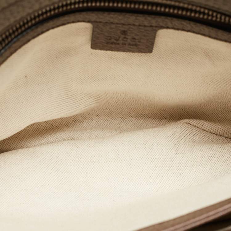 Pre Owned Gucci Beige/Brown GG Supreme Canvas and Leather Medium Ophidia Shoulder Bag  