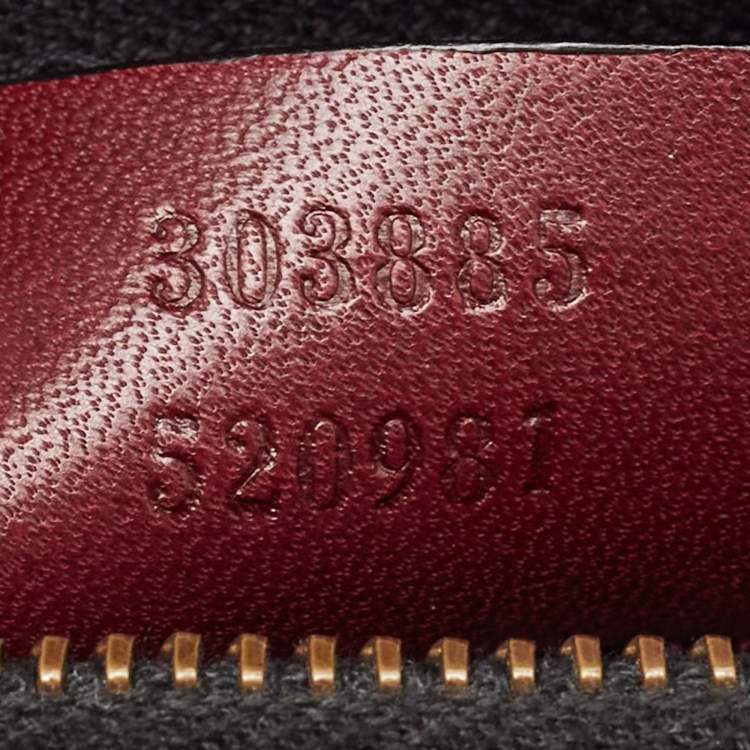 Pre Owned Gucci Burgundy Leather and Suede Lady Stirrup Top Handle Bag