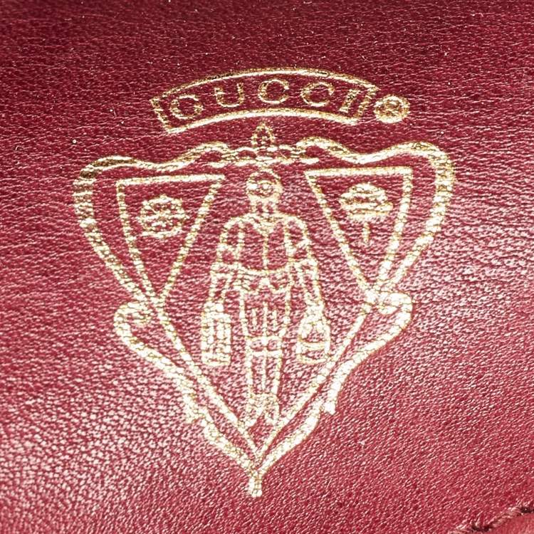 Pre Owned Gucci Burgundy Leather and Suede Lady Stirrup Top Handle Bag