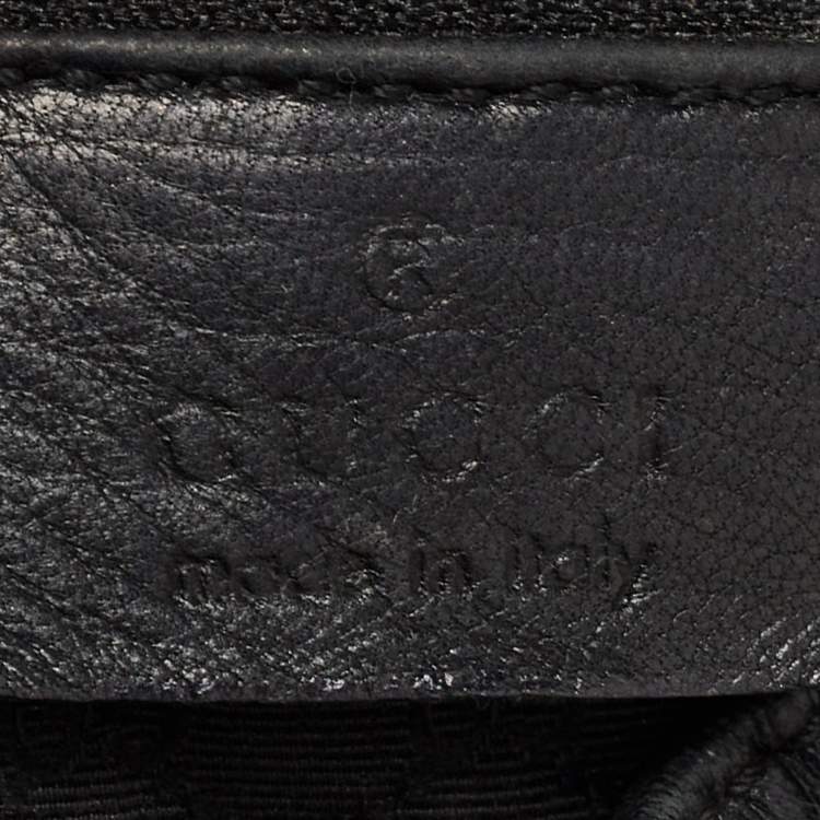 مملوكة مسبقًا Gucci Black Leather Drawstring Hobo