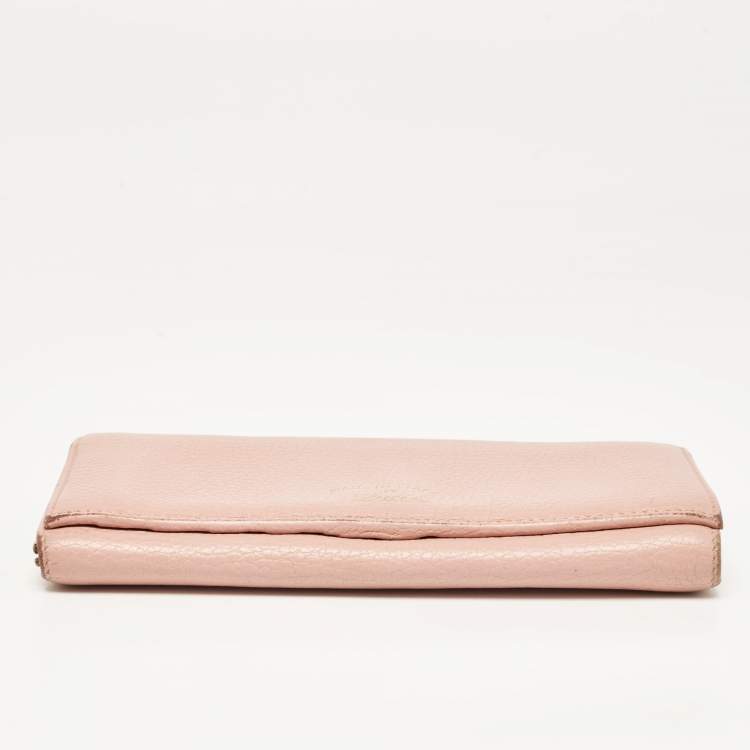 Pre Owned Gucci  Old Rose Leather Swing Continental Wallet