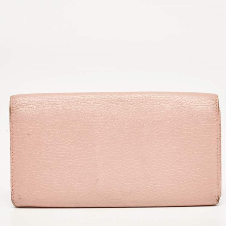 Pre Owned Gucci  Old Rose Leather Swing Continental Wallet